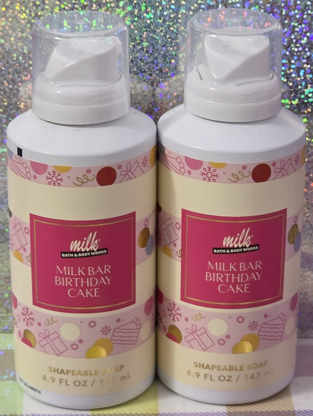 Bath Body Works Milk Bar Birthday Cake Shapeable Soap Set of 2 NEW Rare